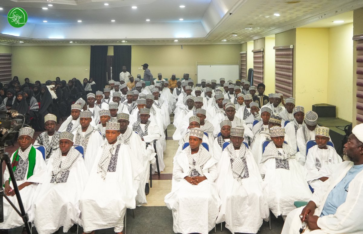 SZakzakyOffice's tweet photo. On the occasion of the mawlid of Imam Ali ibn Musa al-Ridha (AS), the 8th Imam from the holy progeny of the Prophet Muhammad (S), leader Sheikh Ibraheem Zakzaky (H) met 246 Qur’an memorisers from various Islamic movement-owned schools across Nigeria in Abuja, 29 April 2026. https://t.co/oWQaT4Y1OA