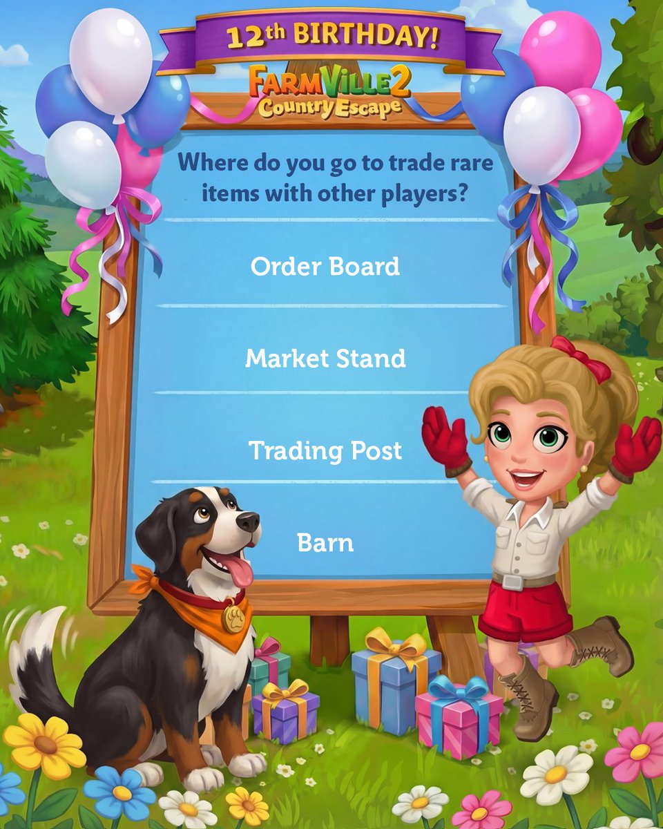 farmville2's tweet photo. FarmVille's turning 12! Hooray! How well do you know your farm? Take this quiz to find out and win 20 Keys, 10 Golden Gloves and 5 Ruby Gloves in your game!
Play now: https://t.co/F5tOBPOp3c
#12YearsOfFarmVille #FarmVille #FarmVille2CountryEscape https://t.co/91DBSqT10Q