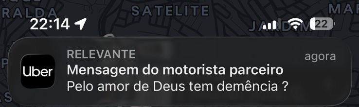 quando eu cancelei no mínimo 10x e esse bunda mole aceitava TODAS as 10x mas eu NÃO QUERIA ele de uber pq a nota era mt baixa pqp diabo dos infernos