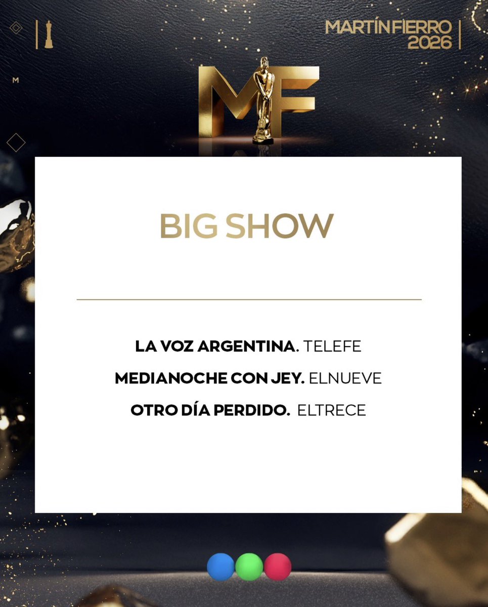 La Voz Argentina nominada en Big Show a los MF y Soledad, Lali, Miranda! Y Luckra como mejor jurado ❤️‍🔥.