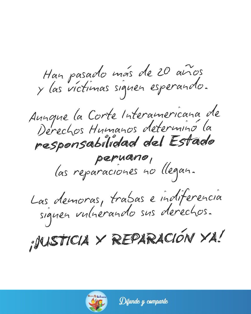 dhsfcusco's tweet photo. 𝐇𝐚𝐧 𝐩𝐚𝐬𝐚𝐝𝐨 𝐦𝐚́𝐬 𝐝𝐞 𝟐𝟎 𝐚𝐧̃𝐨𝐬 𝐲 𝐥𝐚𝐬 𝐯𝐢́𝐜𝐭𝐢𝐦𝐚𝐬 𝐝𝐞 𝐞𝐬𝐭𝐞𝐫𝐢𝐥𝐢𝐳𝐚𝐜𝐢𝐨𝐧𝐞𝐬 𝐟𝐨𝐫𝐳𝐚𝐝𝐚𝐬 𝐬𝐢𝐠𝐮𝐞𝐧 𝐞𝐬𝐩𝐞𝐫𝐚𝐧𝐝𝐨 𝐣𝐮𝐬𝐭𝐢𝐜𝐢𝐚 𝐲 𝐫𝐞𝐩𝐚𝐫𝐚𝐜𝐢𝐨́𝐧
Testimonios de las víctimas de esterilizaciones forzadas. https://t.co/iPMWrIExy5