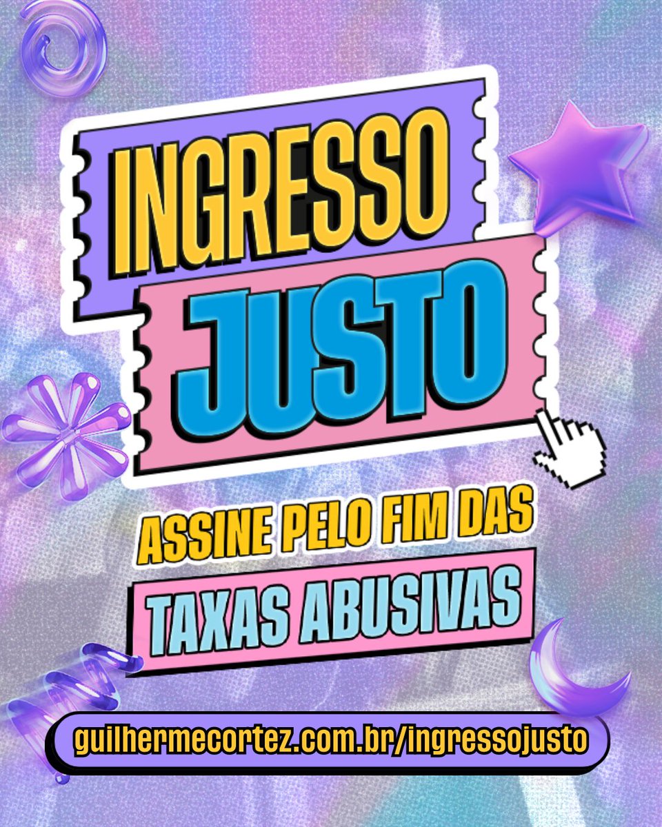 Quase 5 mil pessoas já assinaram contra a máfia dos ingressos. A meta é chegar a 10 mil hoje e 100 mil até o fim de maio para entregarmos para o PROCON e para a Secretaria Nacional do Consumidor.

Preciso da ajuda de vocês!

guilhermecortez.com.br/ingressojusto/