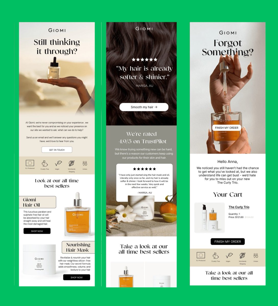 shimul_tech's tweet photo. Good abandoned cart emails feel natural, not pushy.
This one guides the user step by step —
reminder → trust → product → checkout
Simple flow, but it works realy well.
👉 https://t.co/d2dTYpsnia⁠�
#EmailMarketing #EmailDesign #shimultech https://t.co/Mn0Bk04j9T