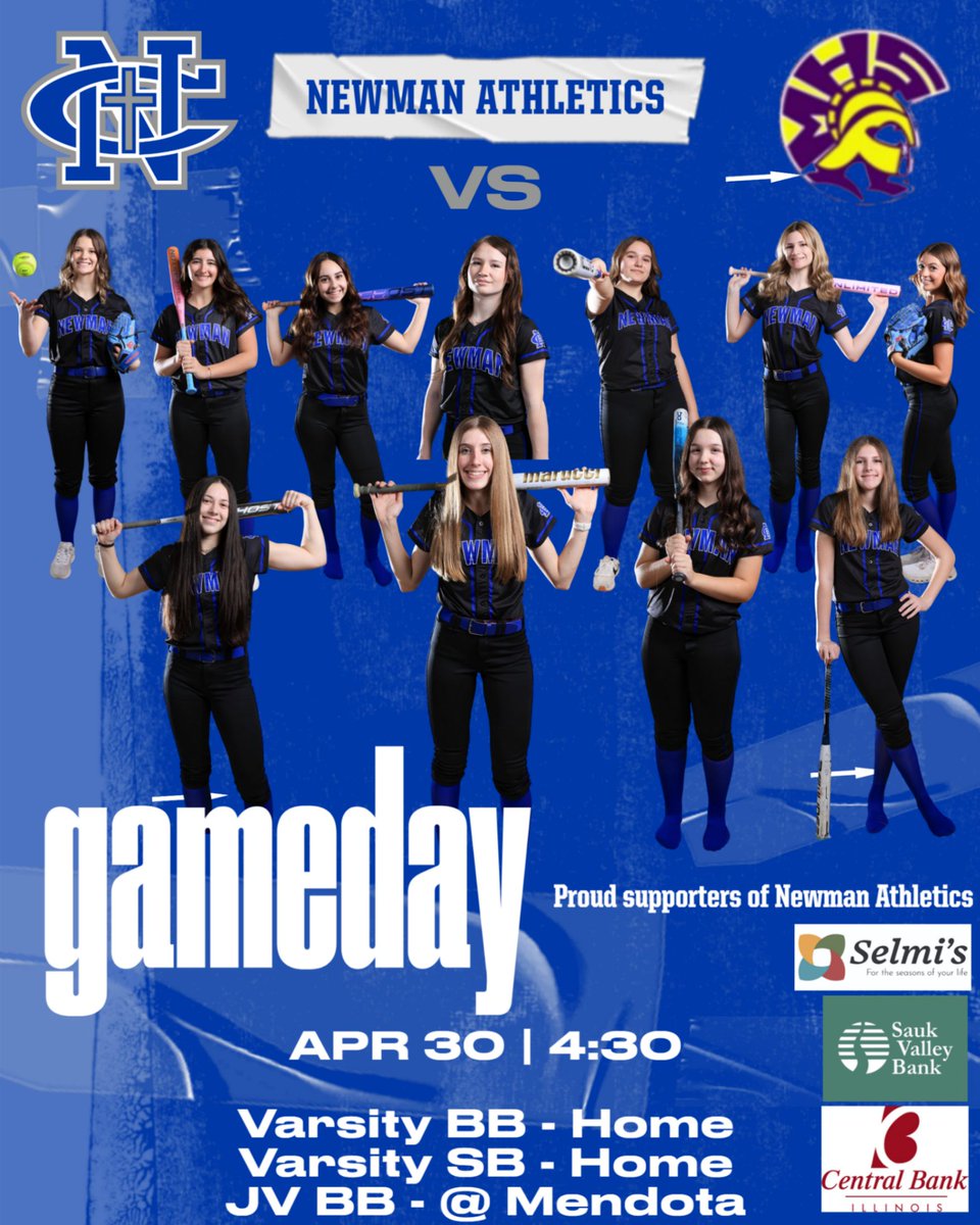 NewmanCC_AD's tweet photo. Varsity baseball and softball are home today while JV baseball hits to road.  It's a conference matchup tonight! https://t.co/uxpZV2uGHC