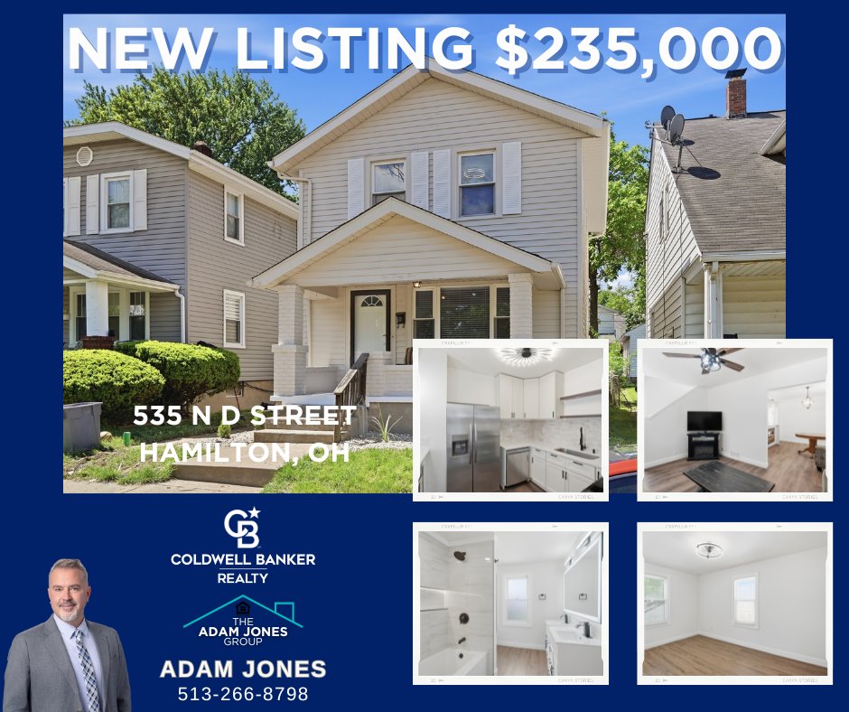 AJohioRealtor's tweet image. 🚀 ACTIVE TODAY: 535 N D Street 🚀

Completely remodeled 2BR/2BA overlooking Spooky Nook! Move-in ready w/ privacy fence &amp;amp; 1-car garage. 🏠✨

Open Houses:
🗓️ Fri 5-7PM
🗓️ Sat 12-2PM
🗓️ Sun 12-2PM

Hosted by Nick Feazel &amp;amp; Adam Jones.

#HamiltonOH #AdamJonesGroup #SpookyNook