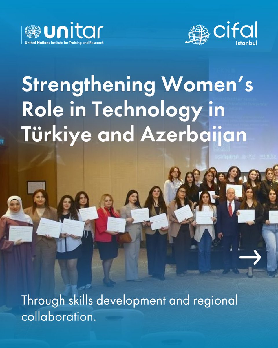UNITAR's tweet image. Bridging the gender gap in technology 🚀

The Equal Opportunity in Technology Programme supports women in Türkiye and Azerbaijan to build skills and access mentorship for the digital future.

#UNITAR #CIFAL #WomenInTech #SDGs