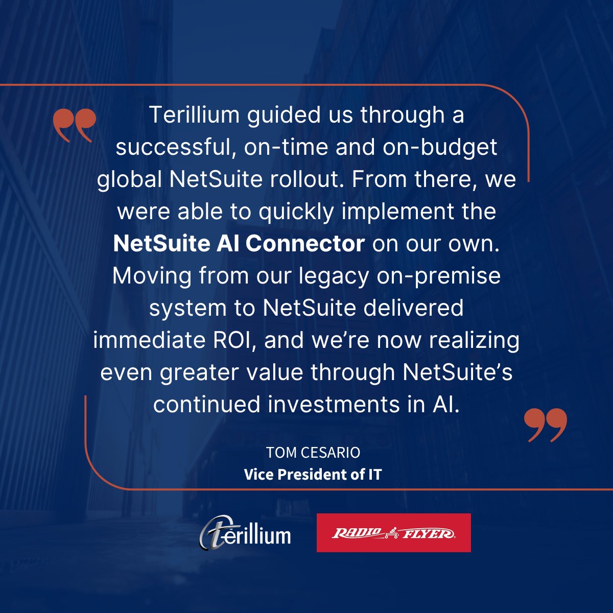 terillium's tweet photo. 📣 There’s nothing better than hearing how our customers are turning ERP into real business value!

Proud to partner with NetSuite and Radio Flyer on a journey that keeps delivering.

#NetSuite #AI #ERP #CustomerSuccess #DigitalTransformation #CloudERP https://t.co/mNpGZ2PdMe