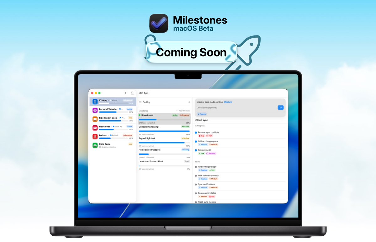 Milestones: Indie Project Management tweet media
