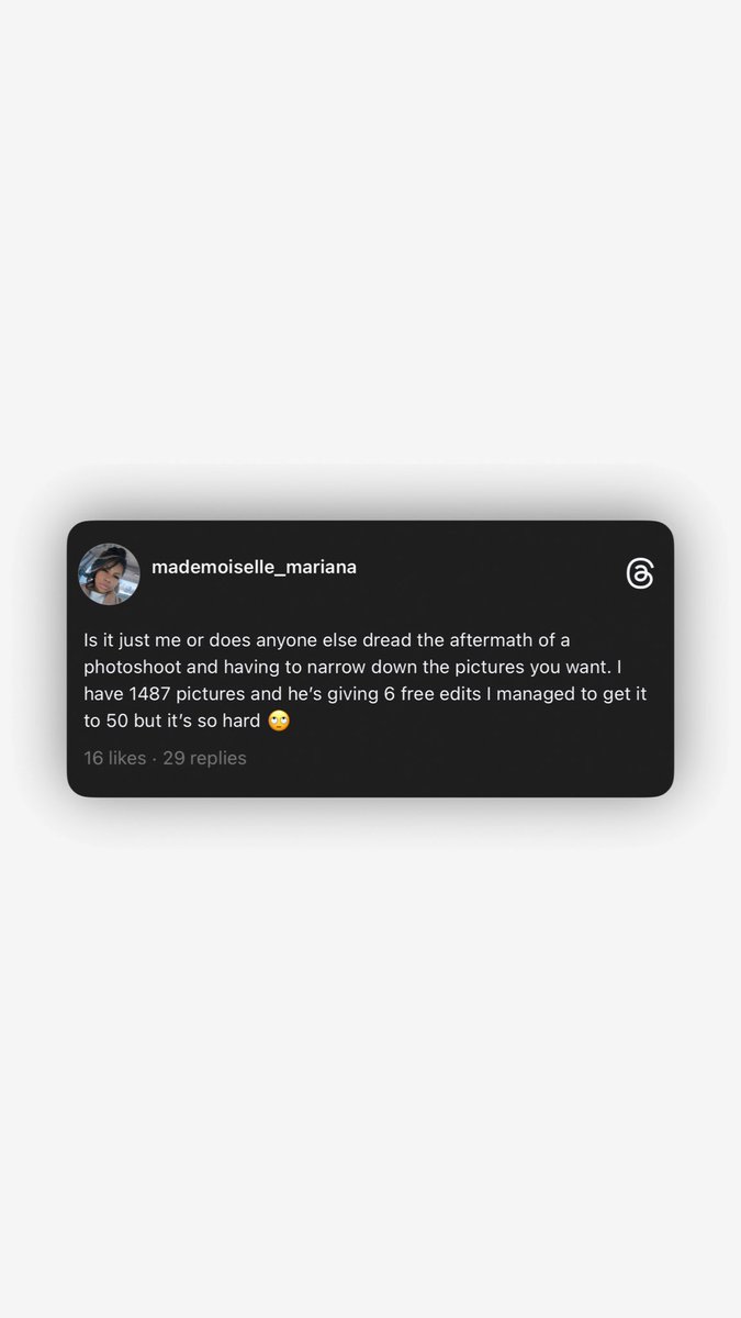 Idk why you would torture your client like this?

The photographer should have limited the selection to approximately 100 images. Instead, he uploaded 1500 images to the cloud for her to review?!? 🫠