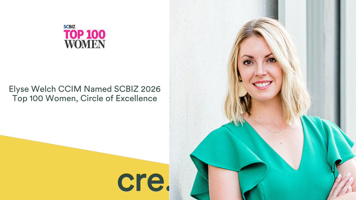 JohnOrrCCIM's tweet image. Our very own Elyse Welch CCIM was named by #SCBIZ as one of this year’s Top Women of Influence, Circle of Excellence (top 10! ✨)

Elyse, we so are lucky to have you leading our team and positively impacting the #Retail #CRE industry. 🙌

🔗 cre.expert/elyse-welch-sc…
