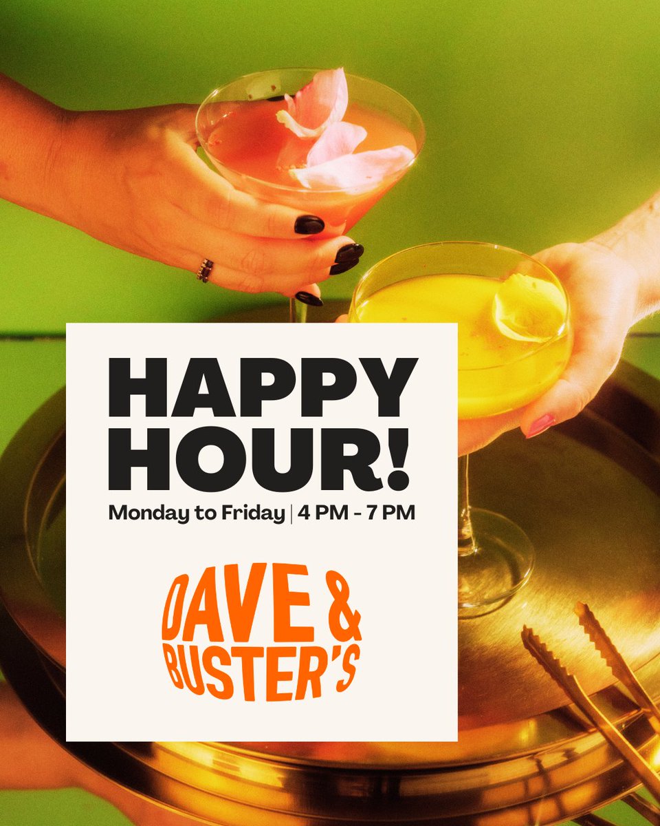 🍸 Level up your evening! 🎮 Swing by Happy Hour 4–7PM weekdays