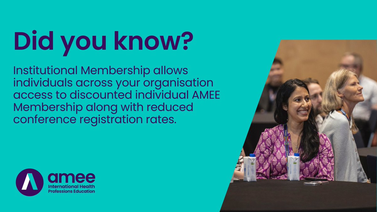 AMEE_community's tweet photo. 🤔Did you know? 

Institutional Membership allows individuals across your organisation access to discounted individual AMEE Membership along with reduced conference registration rates.

If your institution hasn’t signed up yet, you could be missing out. 👉https://t.co/9znrGv0ctJ https://t.co/gCN0NUFbqG