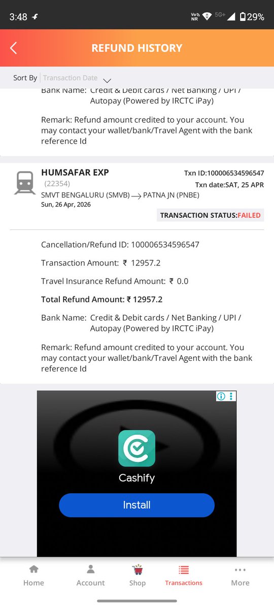 iudaysingh26's tweet image. This delay is unacceptable. Kindly check the bank reference ID and process the refund immediately.

If not resolved ASAP, I will escalate this to RBI Banking Ombudsman.

#SBI #IRCTC #RefundDelay #CustomerComplaint