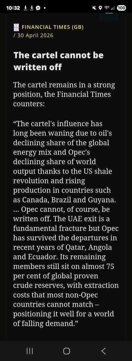 RobertCFried's tweet image. United Arab Emirates 
i.e. Abu Dhabi, UAE 
Exits OPEC: 
Winners and Losers❓️
#SaudiArabia #MiddleEast #Crises #War #Energy #Iran #Venezuela #UAE #UnitedArabEmirates #Global #Infrastructure #Travel #Transport #InternationalRelations #Industry #Trade #Inflation #Economy 🔚
