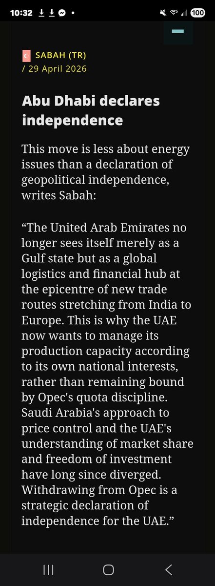 RobertCFried's tweet image. United Arab Emirates 
i.e. Abu Dhabi, UAE 
Exits OPEC: 
Winners and Losers❓️
#SaudiArabia #MiddleEast #Crises #War #Energy #Iran #Venezuela #UAE #UnitedArabEmirates #Global #Infrastructure #Travel #Transport #InternationalRelations #Industry #Trade #Inflation #Economy 🔚
