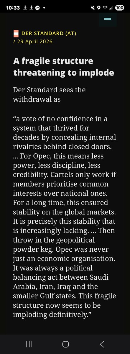 RobertCFried's tweet image. United Arab Emirates 
i.e. Abu Dhabi, UAE 
Exits OPEC: 
Winners and Losers❓️
#SaudiArabia #MiddleEast #Crises #War #Energy #Iran #Venezuela #UAE #UnitedArabEmirates #Global #Infrastructure #Travel #Transport #InternationalRelations #Industry #Trade #Inflation #Economy 🔚