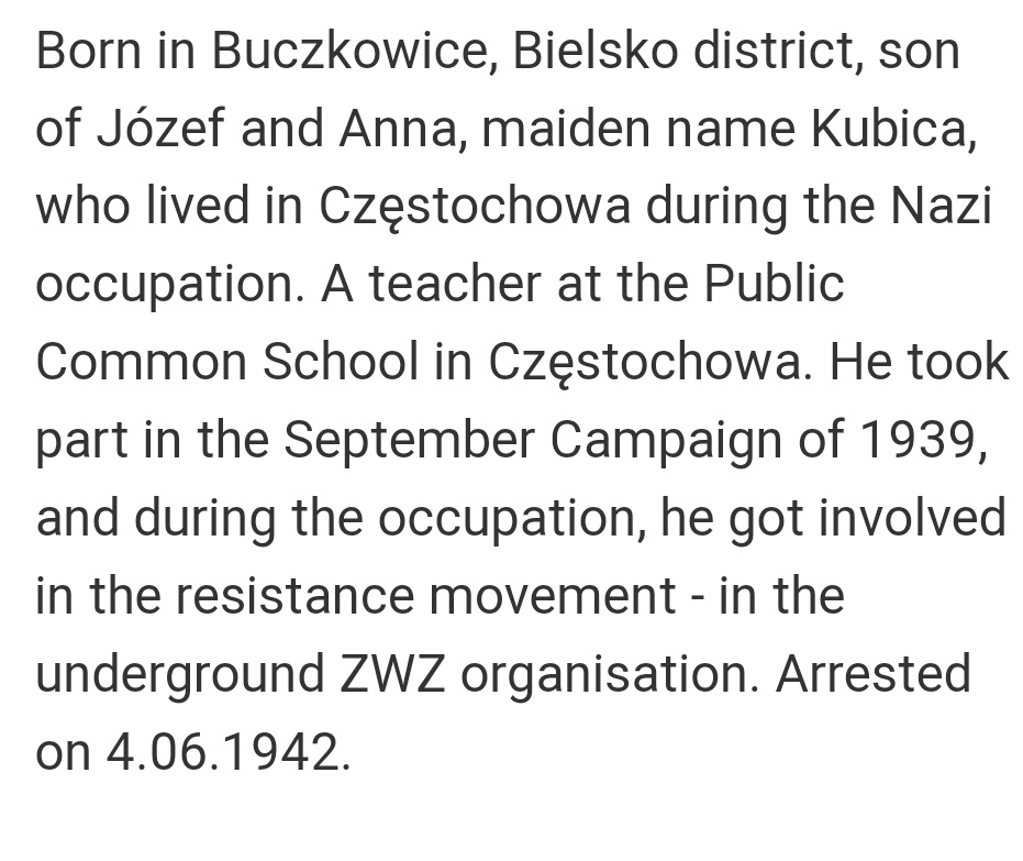 TomFromKatowice's tweet image. My name is Józef Kocurek🇵🇱,
a teacher from Częstochowa, born on April 3️⃣0️⃣, 1904.
I was murdered by #Germans in their #death camp #Auschwitz on Sept.6, 1942 at the age of 3️⃣8️⃣ only because I was a #Pole. 
I survived 3️⃣ months.
Please,#NeverForget me!
#NeverAgain #Genocide 
#WWII