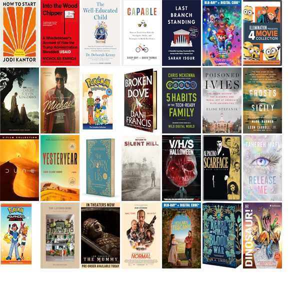 MyHPLD's tweet photo. This week the High Plains Library District has 604 new books and seventeen new movies.  New items include How to Start, Into the Wood Chipper, The Keeper, The Well-Educated Child, Capable, Last Branch Standing, and The Super Mario Galaxy Movie. https://t.co/BwDGjtgnn8 https://t.co/eJdgofdByw