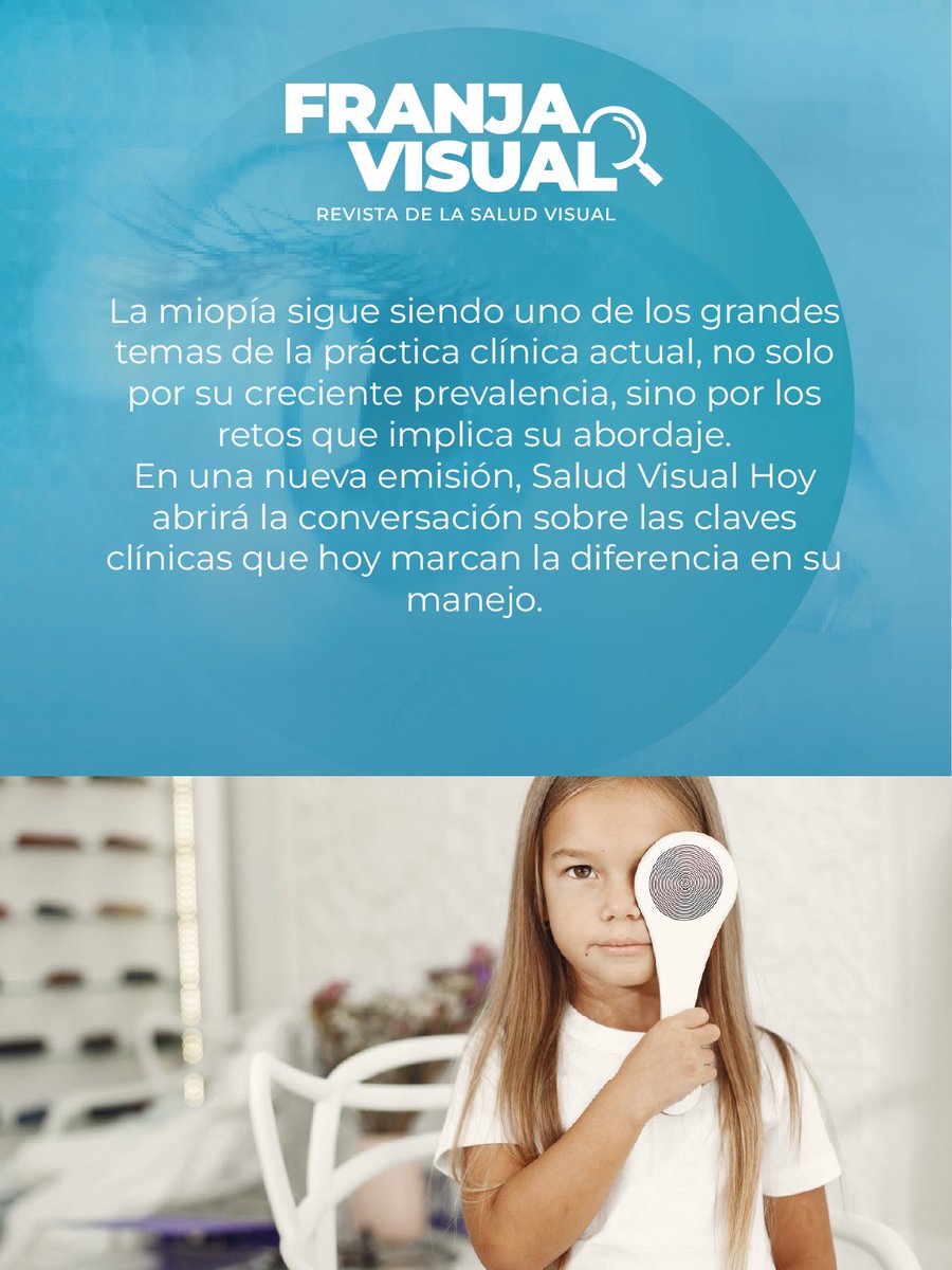 FranjaVisual's tweet image. #Webinar La miopía sigue siendo uno de los grandes temas de la práctica clínica actual, no solo por su creciente prevalencia, sino por los retos que implica su abordaje.

Únete #SVH a las 11a.m. (HoraCol)

🔁 Retransmisión: 7:00 p.m por linkedin.