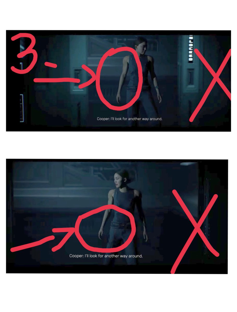 good342007741's tweet photo. @TheDarkPictures The Second Bug.

1. Mimic Pari Simms knock out Brianna Young’s Gun.(P1)

2. Samantha Cooper Pick up the Gun in her Right Hand.(P2)

3. Thereafter
Samantha Cooper in the unlock door remind Brianna Young.

She's Right Hand Missing the Gun Model(P3)←Second Bug. https://t.co/8LD65kSGFq