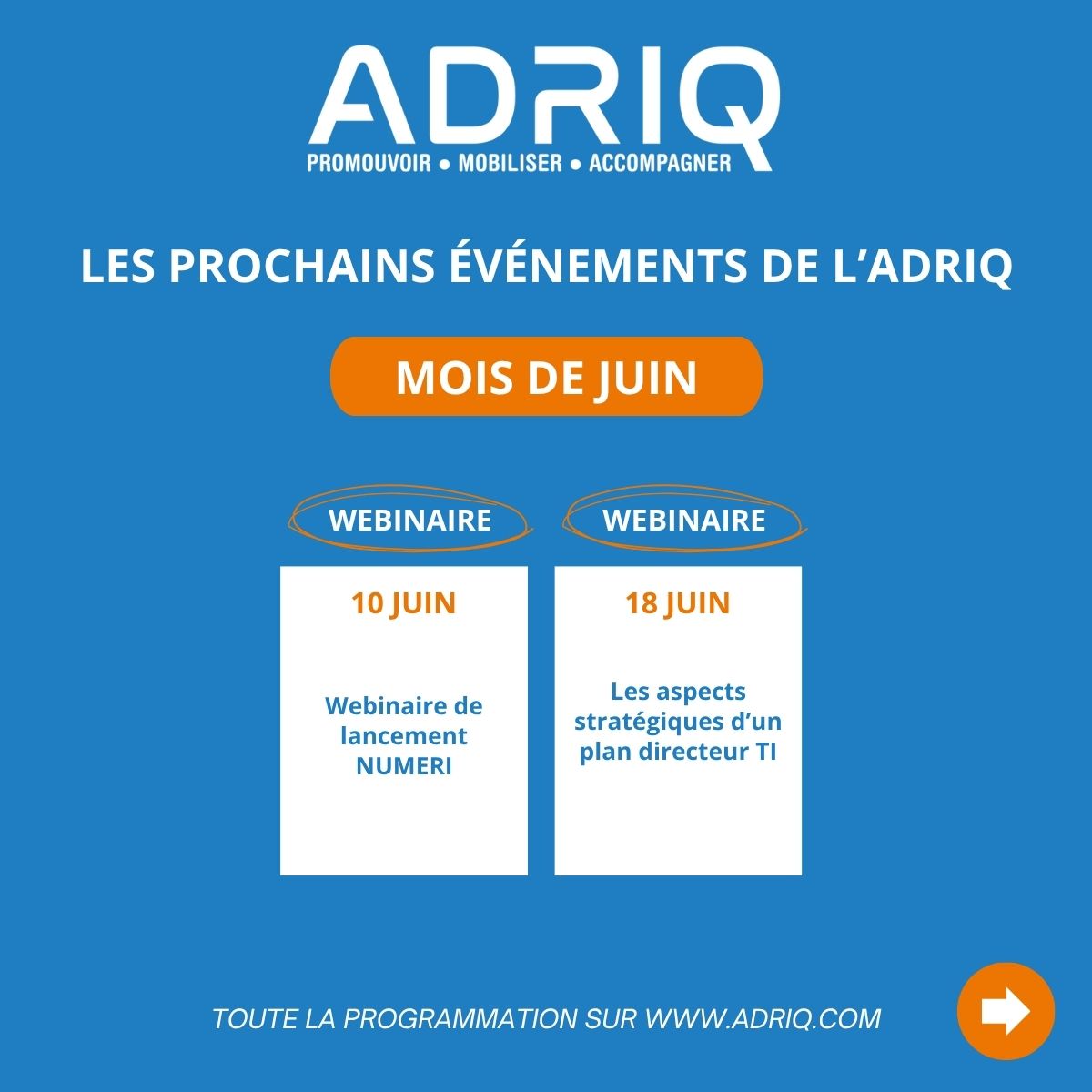 ADRIQ_RCTi's tweet image. 📅 À vos agendas : les prochains événements de l’ADRIQ !

👉 Découvrez la programmation complète et inscrivez-vous : adriq.com/evenements/eve…

#innovation #ADRIQ #événements #réseautage #Québec #écosystèmeinnovation