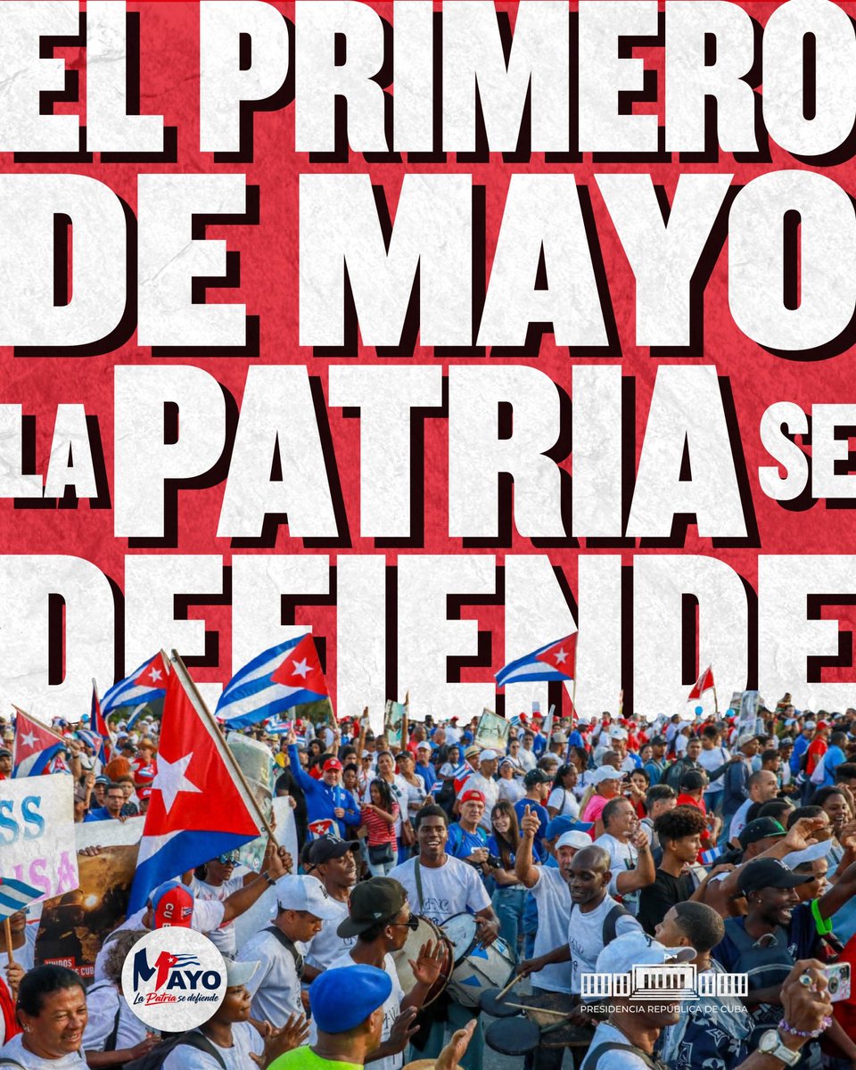 Este Primero de Mayo estamos todos convocados a un desfile por la PAZ. 

Marchemos unidos: trabajadores, campesinos, estudiantes, intelectuales,  artistas, deportistas, cubanas y cubanos todos, contra el #BloqueoGenocida y las groseras amenazas imperiales a nuestro país.