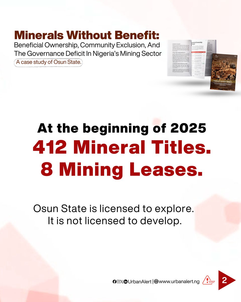 MinetrixAI's tweet photo. As we accelerate the transition toward
renewable energy, the demand for
critical minerals such as lithium,
cassiterite(etc.) has transformed regions like Nigeria’s Osun State into vital nodes of the
global supply chain.

Checkout the summary of our Minerals Without Benefit report https://t.co/YrPTYEuvCP