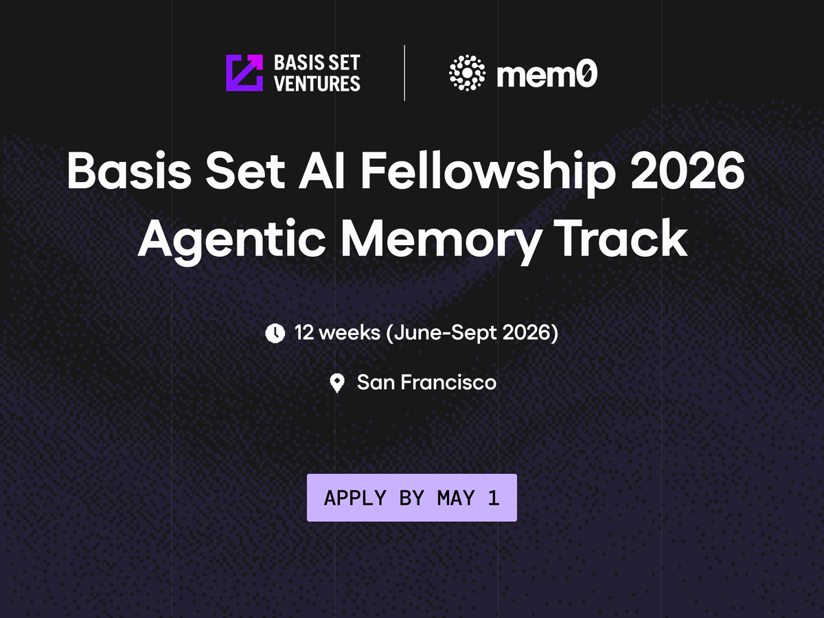 Mem0 is partnering with <a href="/BasisSet/">Basis Set</a> on the 2026 AI Fellowship, Agentic Memory Track.

If you’re an early-career builder excited about AI agents, memory, retrieval, and context engineering, this is for you.

As agents move from demos to real products, memory becomes core