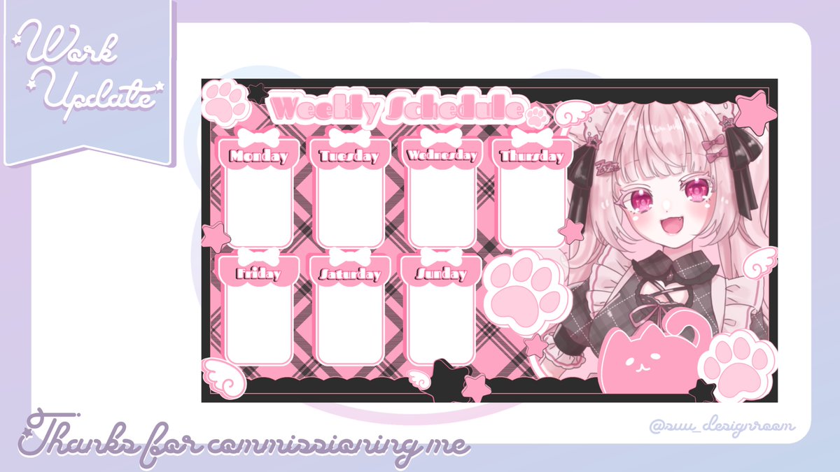 無償企画 儚羽みう様(#hakanaumiu )の週間スケジュール表を作成させて