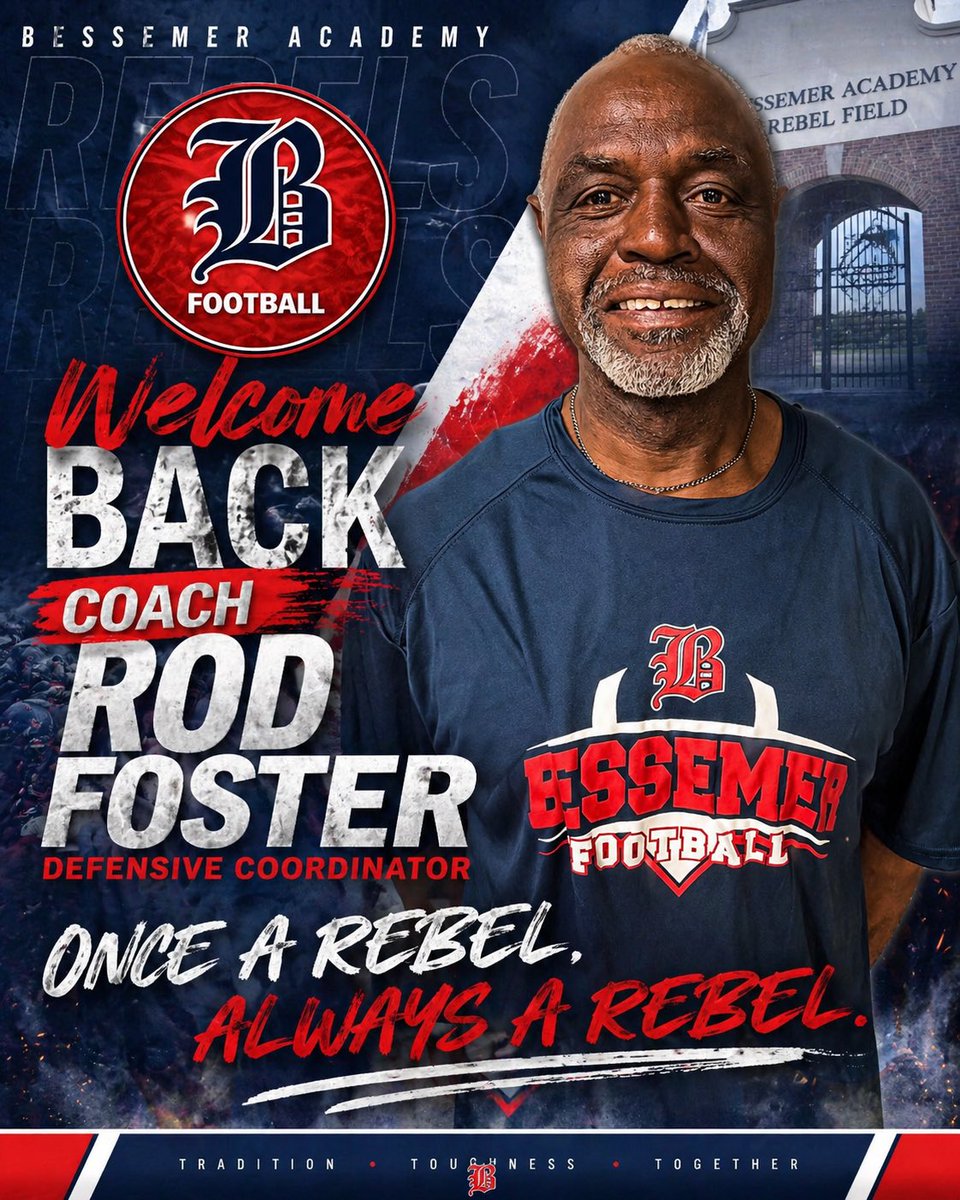 BARebelFootball's tweet photo. BA Football is proud to announce the return of Coach Rod Foster to the Rebel Program! Coach Foster has tremendous playing and coaching experience and will be a great leader/mentor to the young men in our program!  Welcome home, Coach Rod! https://t.co/qyb2oGH2uC