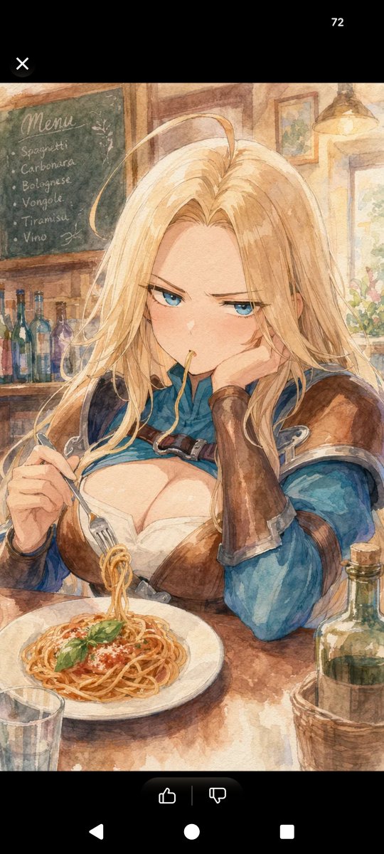 Watercolor Fantasy Heroine at Pasta Cafe