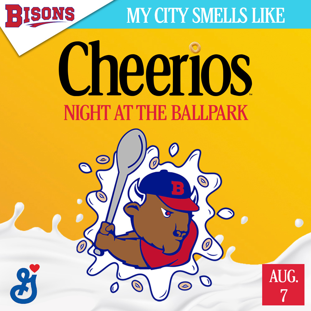 BuffaloBisons's tweet photo. We can already smell it...

My City Smells Like Cheerios™ Night at the Ballpark is set for Friday, August 7th  🥣

🔗 https://t.co/pEPJ3tdCwe https://t.co/unYDqAxX61