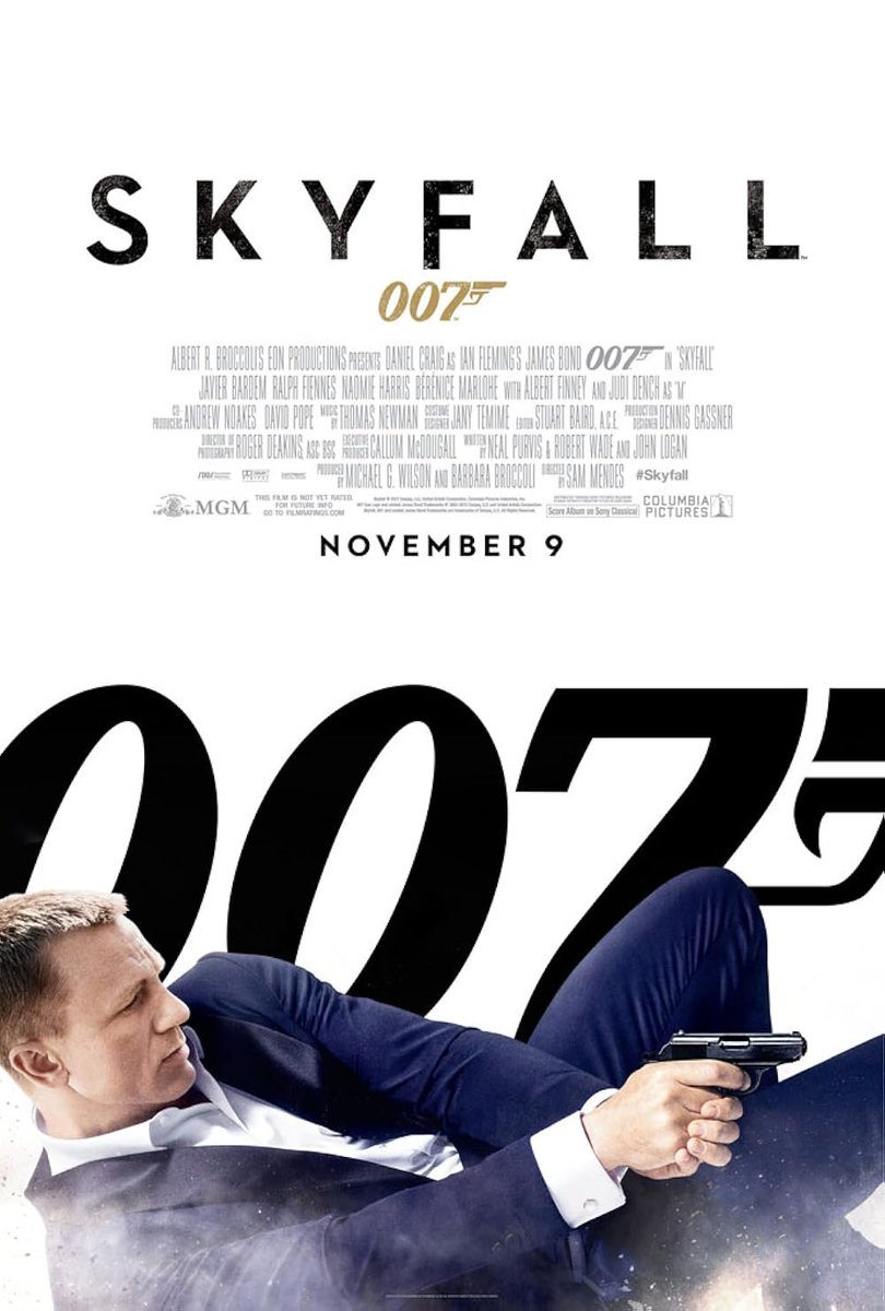 AlphenMatthias's tweet photo. #FilmsofMyLife

Year: 2012
My Age: 42 years old
Favourite Film from 2012: Skyfall

"James Bond: A gun and a radio. It's not exactly Christmas, is it? Q: Were you expecting an exploding pen? We don't really go in for that anymore."

"When James Bond's (Daniel Craig) latest assignment goes terribly wrong, it leads to a calamitous turn of events: Undercover agents around the world are exposed, and MI6 is attacked, forcing M (Judi Dench) to relocate the agency. With MI6 now compromised inside and out, M turns to the one man she can trust: Bond. Aided only by a field agent (Naomie Harris), Bond takes to the shadows and follows a trail to Silva (Javier Bardem), a man from M's past who wants to settle an old score."

Award winning director Sam Mendes, does a glorious job with "Skyfall", as he helped bring the James Bond franchise, surging back with a smart, sexy, riveting action thriller that qualifies as one of the best 007 films to date.

Audiences loved "Skyfall", it earned $1.109 billion worldwide, and at the time of its release was the highest-grossing film worldwide for Sony Pictures and the second-highest-grossing film of 2012.