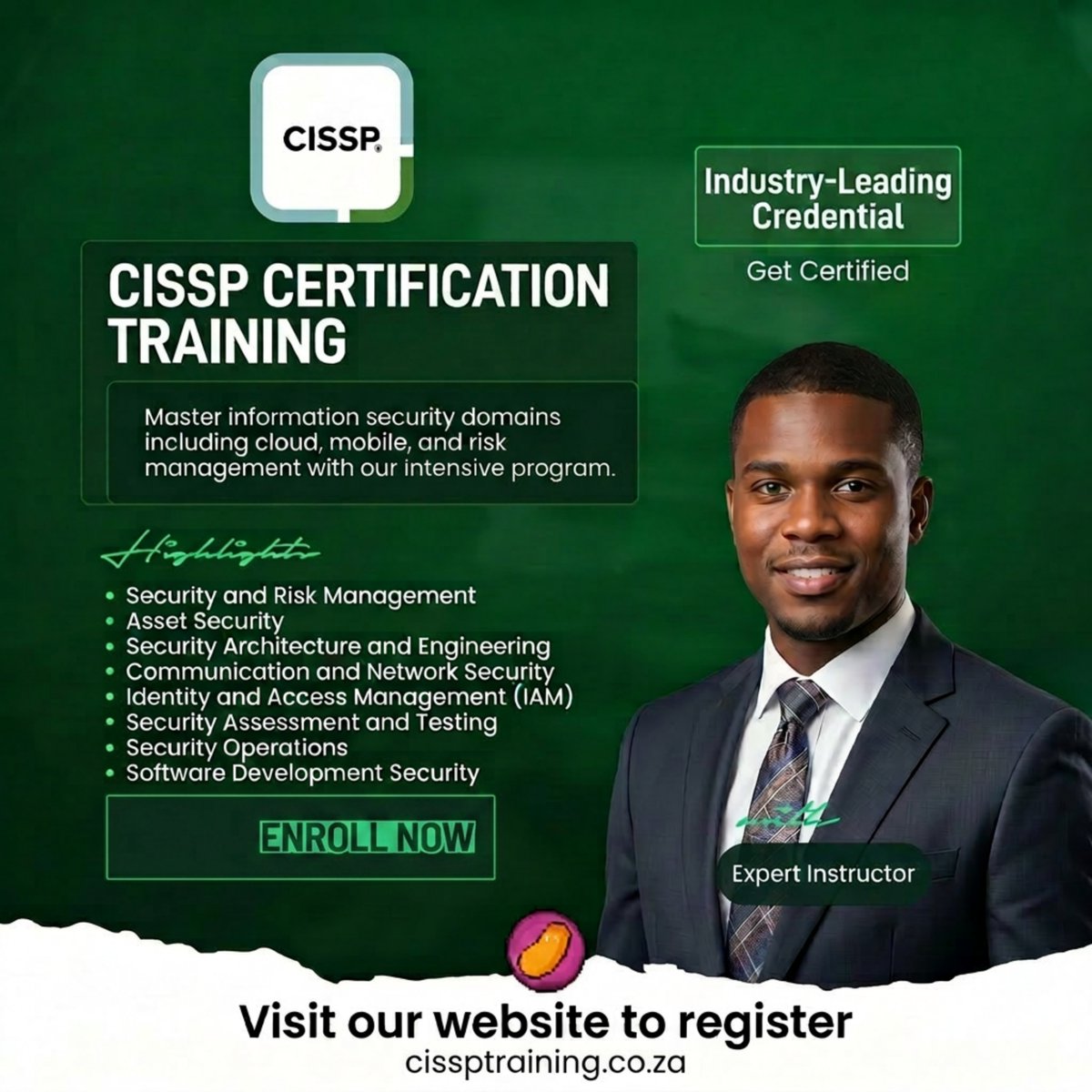 Enhance your cybersecurity skills with our CISSP training! 🌐  
Gain global recognition and expertise in information security.

cissptraining.co.za

#JumpingBean  #informationsecurity