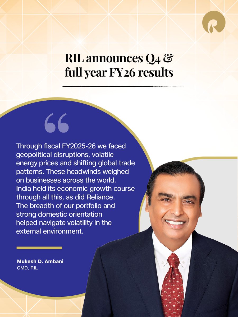 RIL_Updates's tweet image. From bringing TIME100 Next to India and celebrating Fenty Beauty with Rihanna, to driving innovation, sustainability and bold new ideas, here's a roundup of the month that was.

 #TIME #NMACC #Vantara #JioStudios #RILQ4FY26 #RelianceJio #RajaShivaji #Rihanna #FentyBeauty #Anomaly