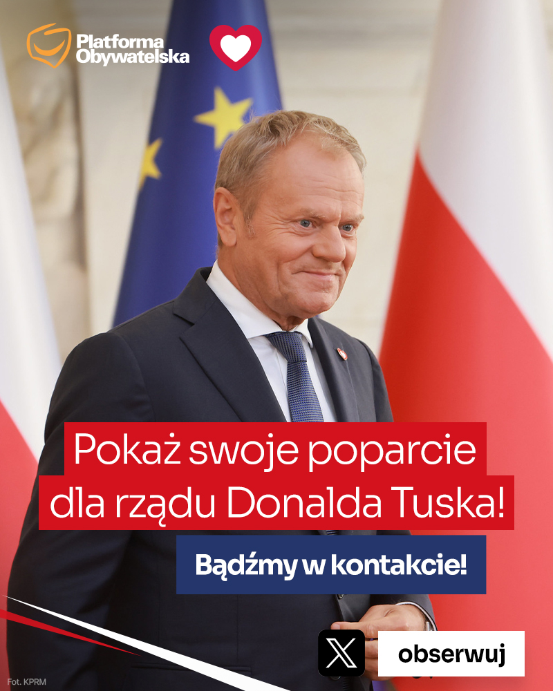 Udostępnij i polub ten post, jeśli popierasz rząd Donalda Tuska! 
PROSZĘ O RT!
