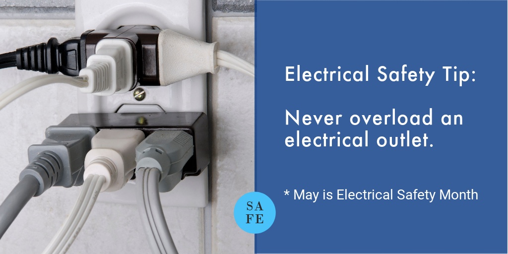 LakelandPower's tweet image. May is Electrical Safety Month, let’s warm up with these safety tips:

*Stay away from downed power lines.
*Don’t overload electrical outlets.
*Keep electrical cords in good condition.

Let’s keep our area safe this spring and beyond!

 #ElectricalSafety