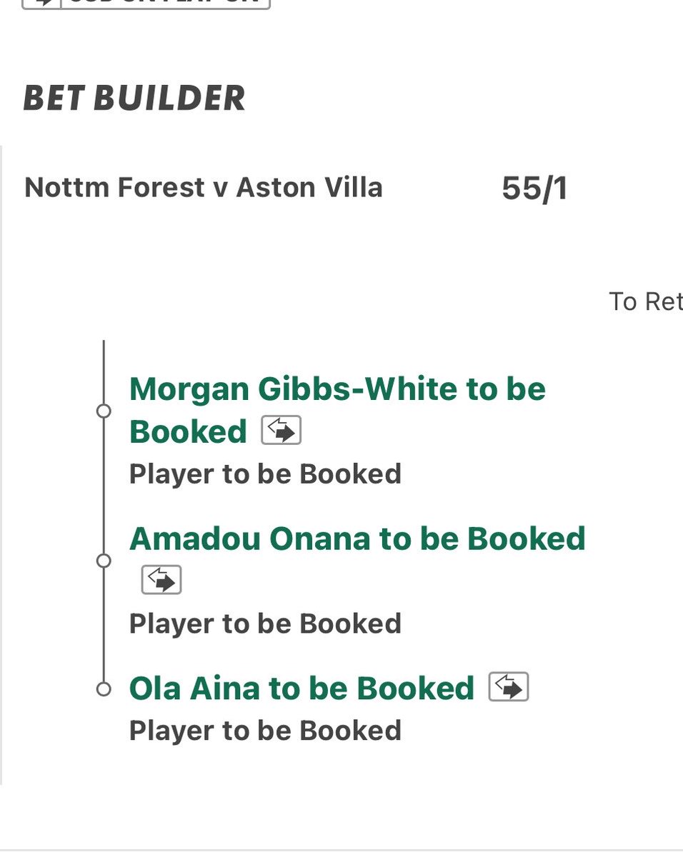 A6788C's tweet photo. Forest punts, there’s wayyy too many card culprits in this game so went lowstakes. 

Was stuck between Aina and Cash for last treble 😆 https://t.co/2kLLTdojxM