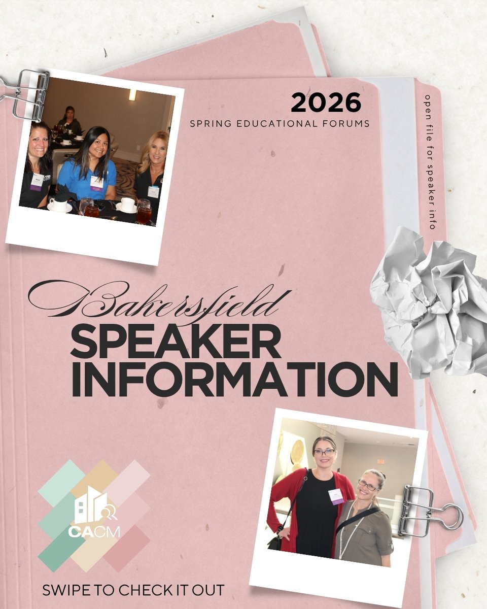 CACMchat's tweet photo. Our Bakersfield Educational Forum is coming up! Join us Thursday, May 7, for good eats, great company, and to hear from our incredible speakers.🍽️ 

Register today so you don't miss out!

#linkinbio🔗
#CACM #SpringForums #CommunityManagers https://t.co/LWrniDInQC