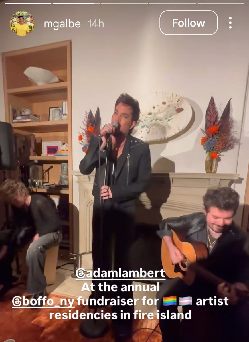 Last night's event with Adam Lambert was a fundraiser for boffo_ny for artist 🏳️‍🌈 🏳️‍⚧️  residencies in Fire Island.