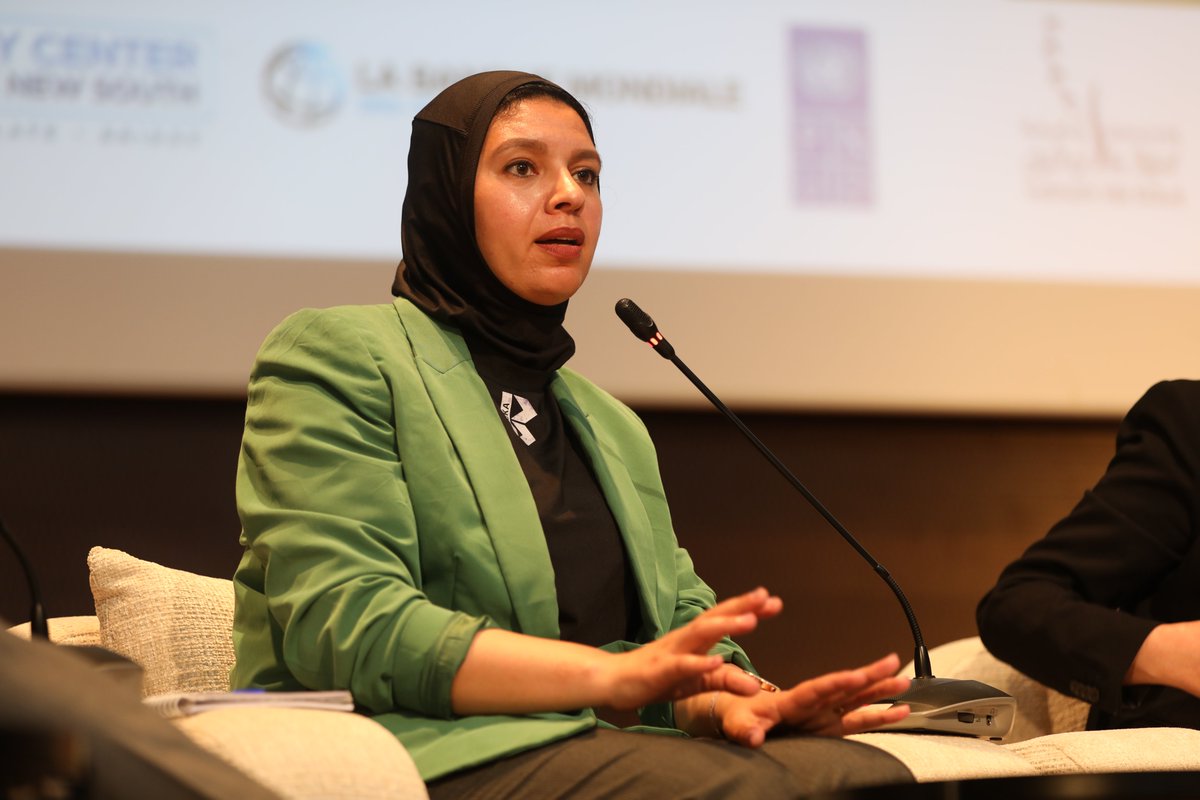 PolicyCenterNS's tweet image. 🔴 Ilham Baqqal, entrepreneure et fondatrice de Beeka, met en lumière une question centrale au croisement du #sport, de l’#environnement et de l’inclusion: l’accès à une offre adaptée et responsable reste encore limité pour une partie des #femmes.
