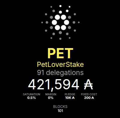 PetStake's tweet image. In these rough times, small pools are struggling to survive😿

At PET, we are committed to supporting #Decentralization and #Cardano ecosystem.
Consider #StakeWithPET and help us grow.

Animal lovers are very welcome😻👍
🐾🐾🐾🐾🐾🐾🐾🐾🐾🐾🐾🐾🐾🐾
#CardanoCommunity
