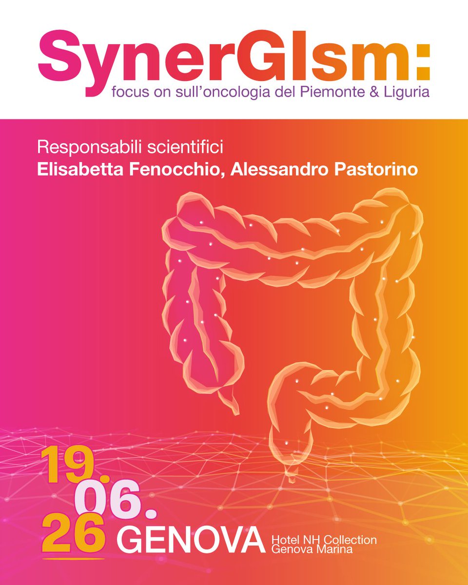 SymposiaOC's tweet photo. 📍 Genova | 19 giugno
Corso ECM su carcinoma colon-retto
🔬 Approccio molecolare e clinico
🎓 6 crediti ECM
👥 Max 30 partecipanti
👉 Iscriviti gratuitamente:
 https://t.co/AYzDjhqK3k

#oncologia #ECM #CRC https://t.co/LFOWdGsPve
