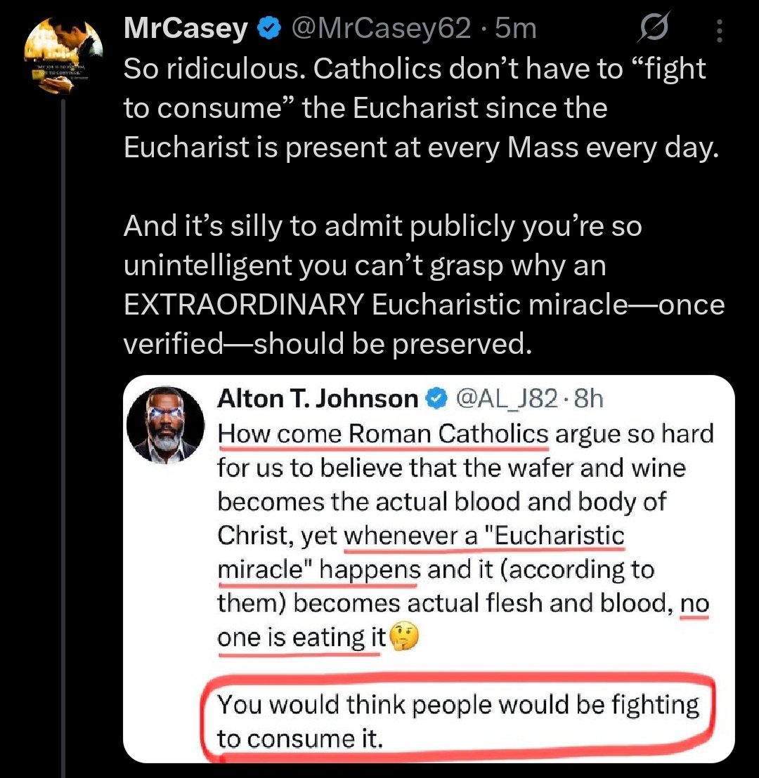 And he, just like the other Catholics, never answered my question. The hand waving is real....
