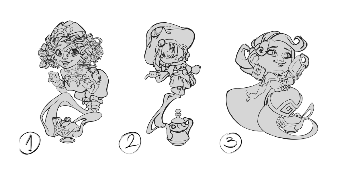 ThrillCube's tweet image. Working on a custom miniature for my character, Crocelli (a genie stuck as a halfling). Here are 3 of the 15 I planned. Might be too early to tell, but the 2nd one is looking promising.

#DnD #dndcharacter #conceptart