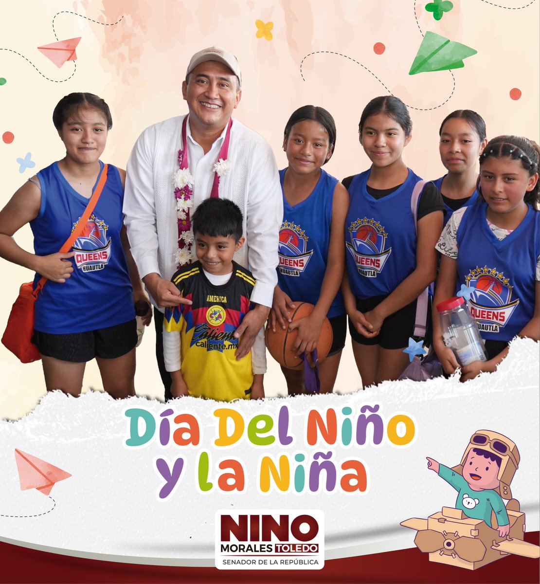 Nino_Morales1's tweet photo. ¡Felicidades en su día a todas las niñas y los niños! 🎈

Una niñez feliz se logra con amor, cuidado y protección. Es tarea de todas y todos asegurar su bienestar, escucharles y acompañarles en cada etapa de su desarrollo. Construyamos un presente lleno de cariño y un futuro donde sus sueños siempre encuentren camino. 

#30deAbril 
#LaAuténticaVozDelPueblo #NinoMorales #Morena #SenadorDeTerritorio