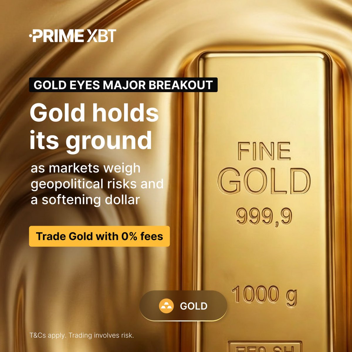 PrimeXBT's tweet image. 🟡 #GOLD continues to prove its status as the ultimate hedge.

As global markets navigate a heavy week of earnings and central bank shifts, the precious metal is reclaiming its dominant position.

Capture the momentum with 0% fees ⚡️

👉 Explore metals: eng.primexbt.com/42b0dWh