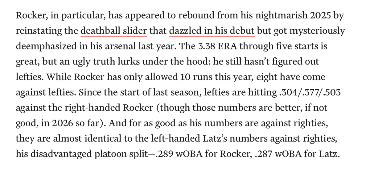zcrizer's tweet photo. Platoon-proof, consistent ... Latz already is a lot of things the Rangers are still hoping Kumar Rocker can be. https://t.co/uNlsgsmwCy