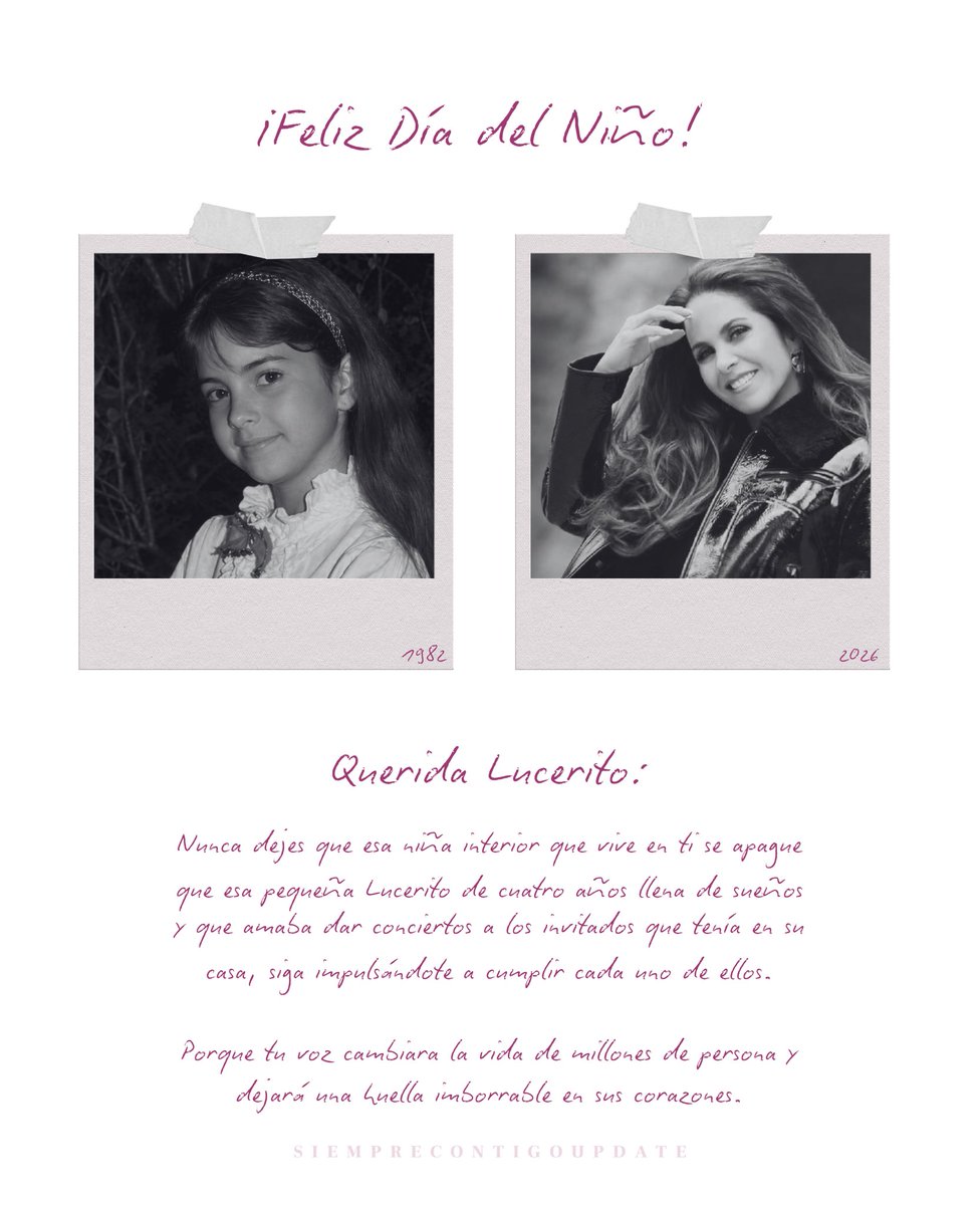 ¡Feliz Día del Niño, Lucerito!

Este 30 de abril celebramos a la niña interior que llevas dentro, esa pequeña soñadora que te impulsó a ser lo que eres hoy en día. 💫🤍