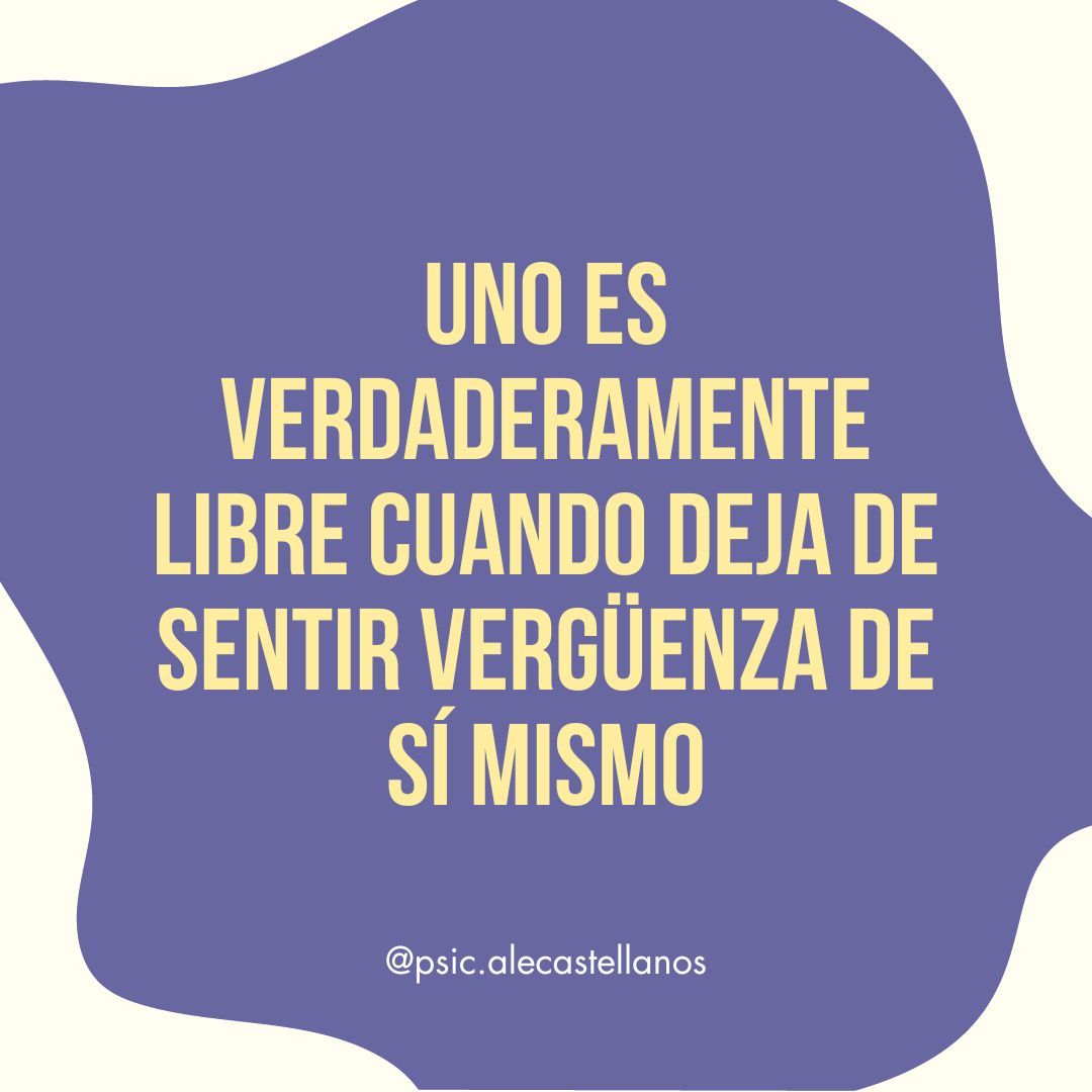 psicalecas's tweet photo. Uno es verdaderamente libre cuando deja de sentir vergüenza de sí mismo. 
#terapiaonline #ansiedad #depresion #veaterapia #saludmental #psicología https://t.co/PHfSYByqTu